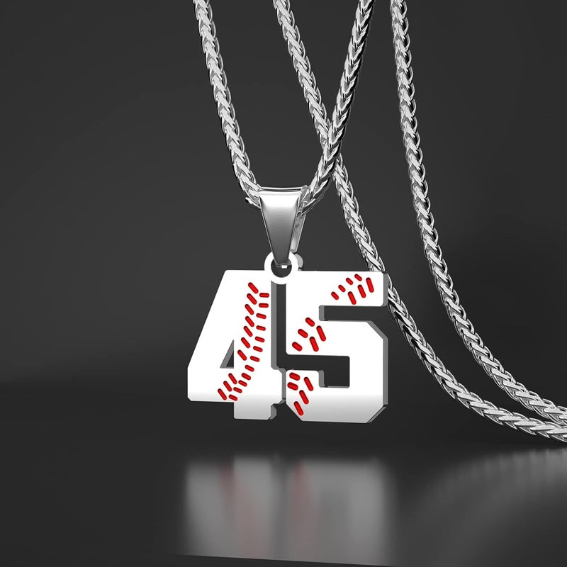 Wikavanli Personalized Baseball Jersey Number 00-99 Necklace - Stainless Steel Baseball Chain Pendant Necklace - Team Jewelry Gift for Boys, Girls, Men, Women - Image 2